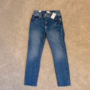 Good American High Waisted Slim Straight Leg Denim Blue Jeans Sz 8/29 NEW